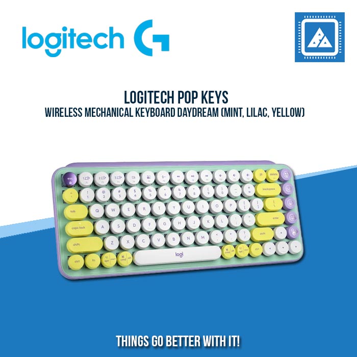 LOGITECH POP KEYS WIRELESS MECHANICAL KEYBOARD DAYDREAM (MINT, LILAC, YELLOW) LOGITECH POP KEYS WIRELESS MECHANICAL KEYBOARD DAYDREAM (MINT, LILAC, YELLOW)
